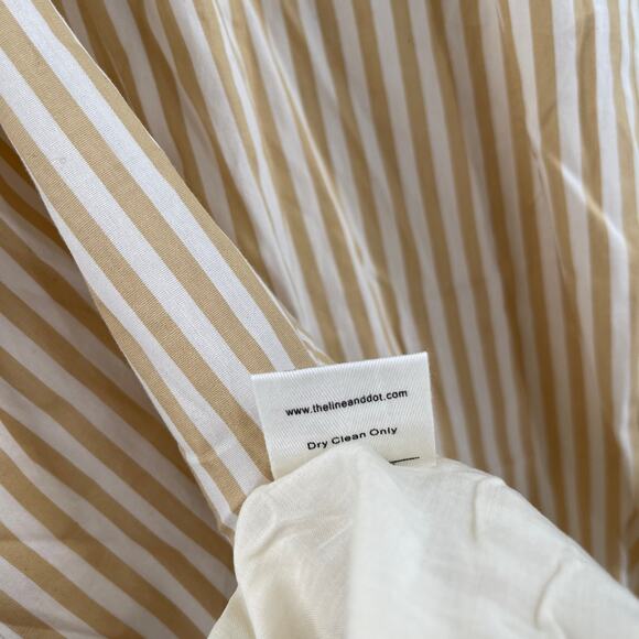 LINE & DOT Ryline Dress Size Small Yellow Stripe Yellow/Tan Ruffle Tie Waist NWT - Picture 15 of 16